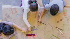 Children drawing the Earth