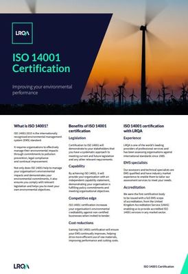 ISO 14001 factsheet